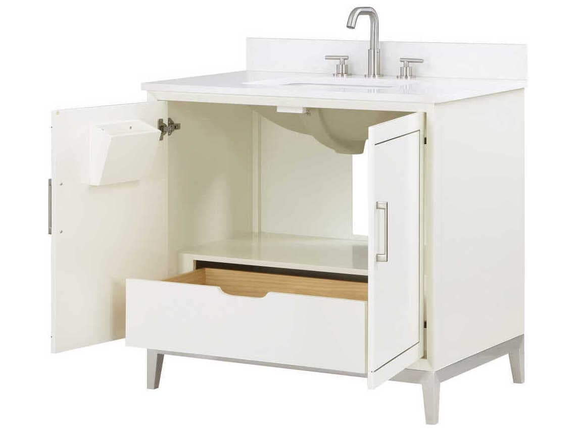 BEMMA Gracie 36" Satin White Brushed Nickel Vanity