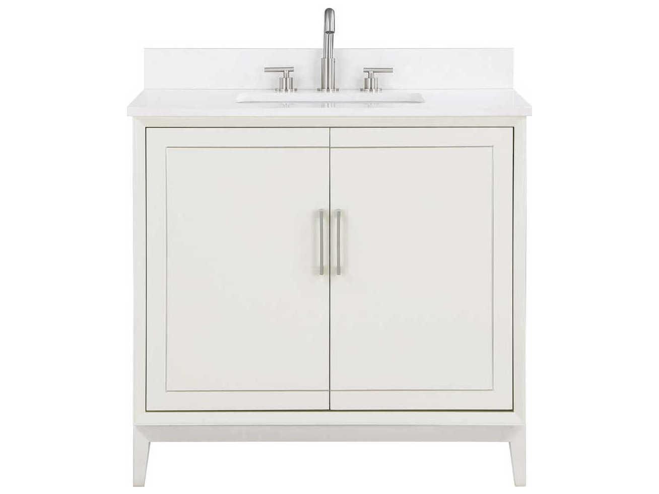 BEMMA Gracie 36" Satin White Brushed Nickel Vanity