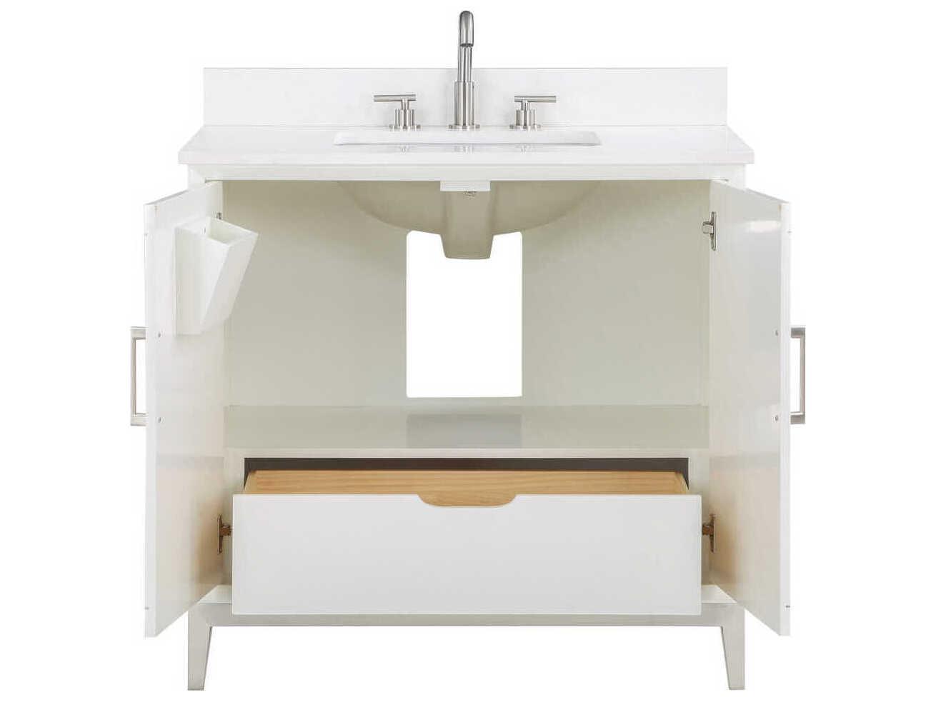 BEMMA Gracie 36" Satin White Brushed Nickel Vanity