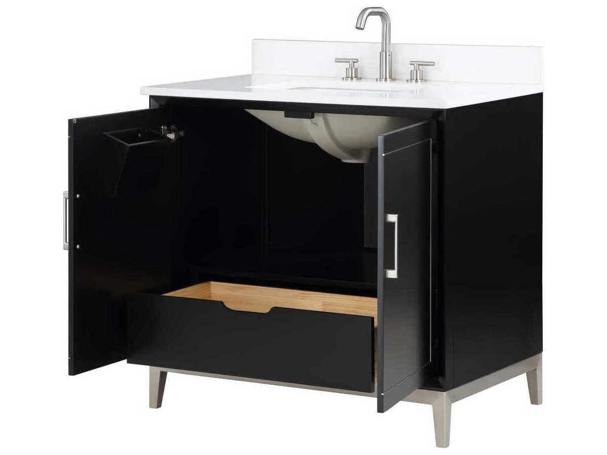 BEMMA Gracie 36" Midnight Black Brushed Nickel Vanity