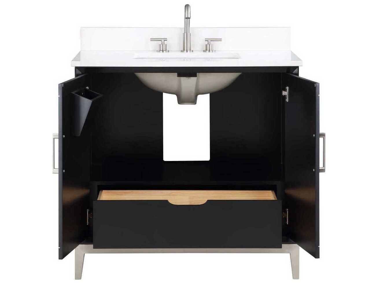 BEMMA Gracie 36" Midnight Black Brushed Nickel Vanity