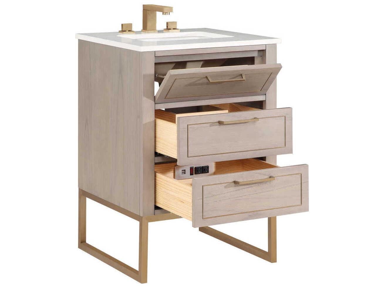 BEMMA Markham 24" Cashmere Grey Satin Brass Vanity