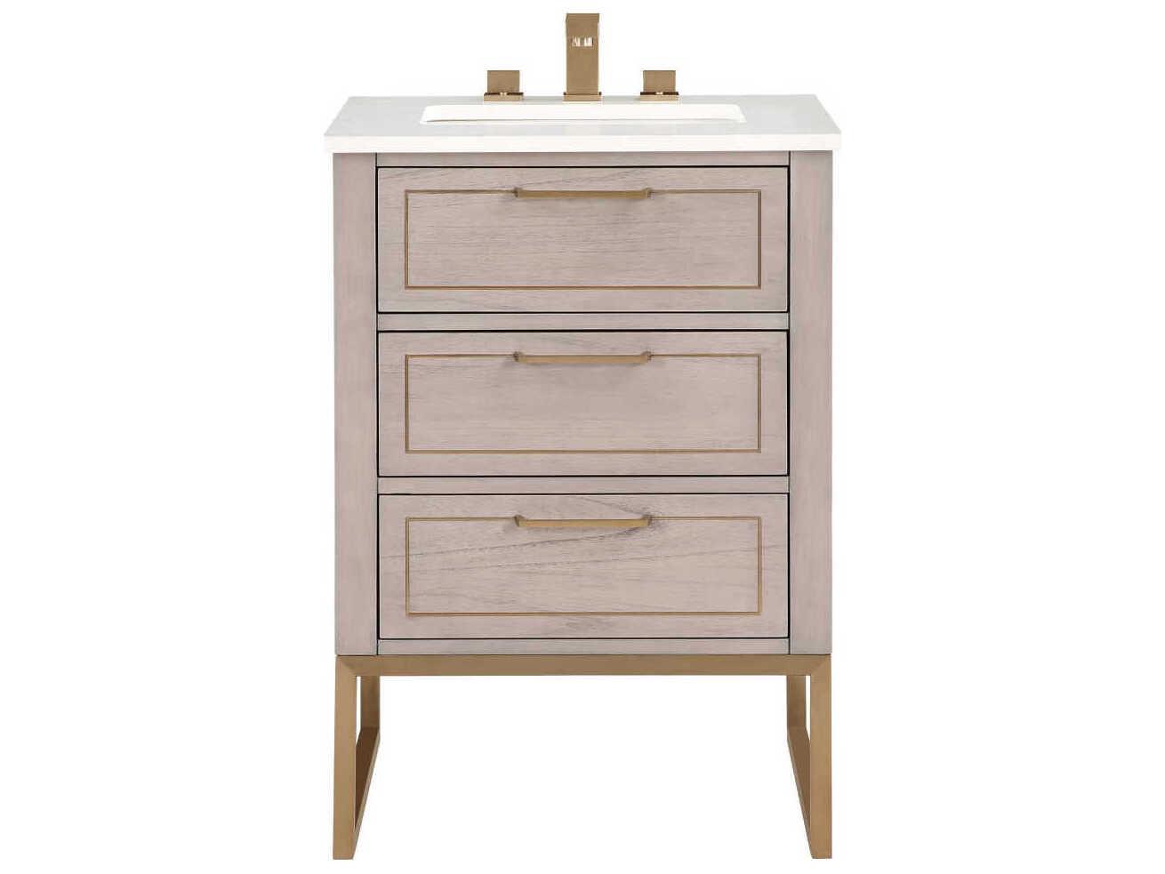 BEMMA Markham 24" Cashmere Grey Satin Brass Vanity