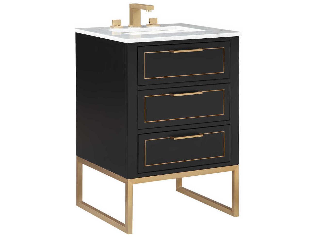 BEMMA Markham 24" Midnight Black Satin Brass Vanity