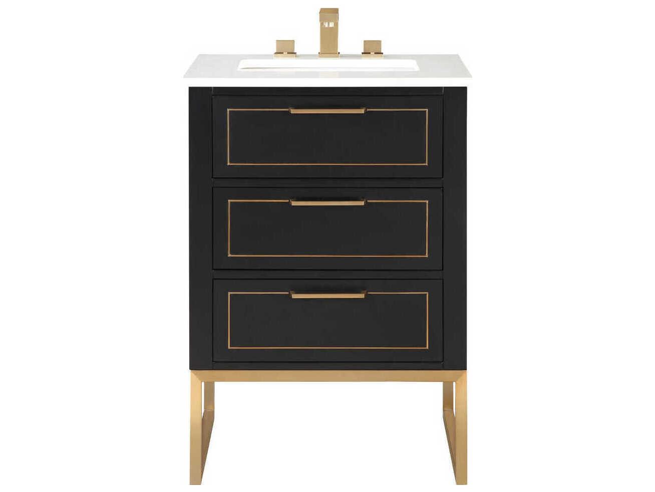 BEMMA Markham 24" Midnight Black Satin Brass Vanity