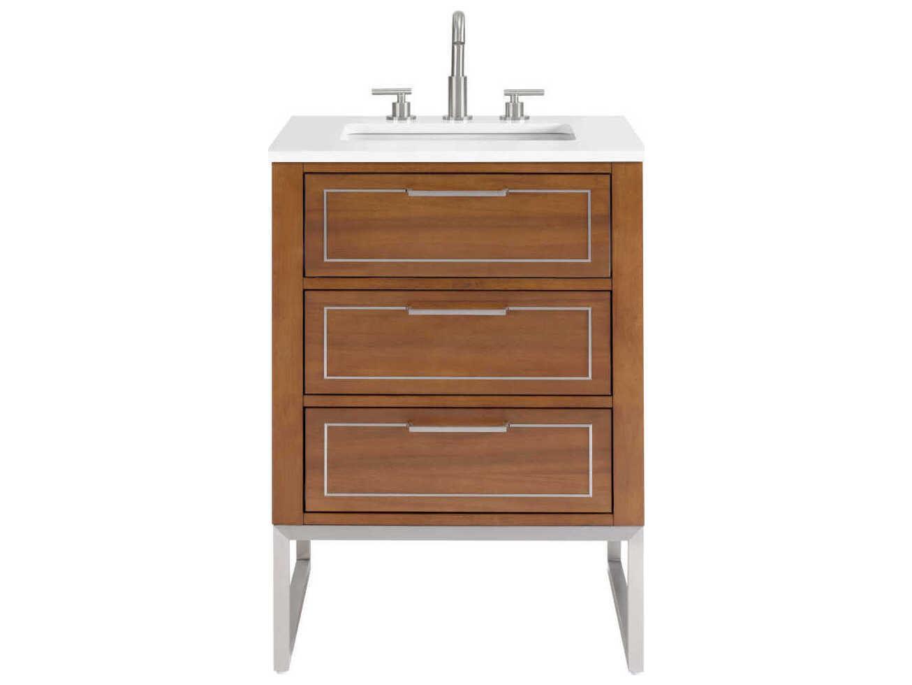 BEMMA Markham 24" Walnut Brushed Nickel Vanity