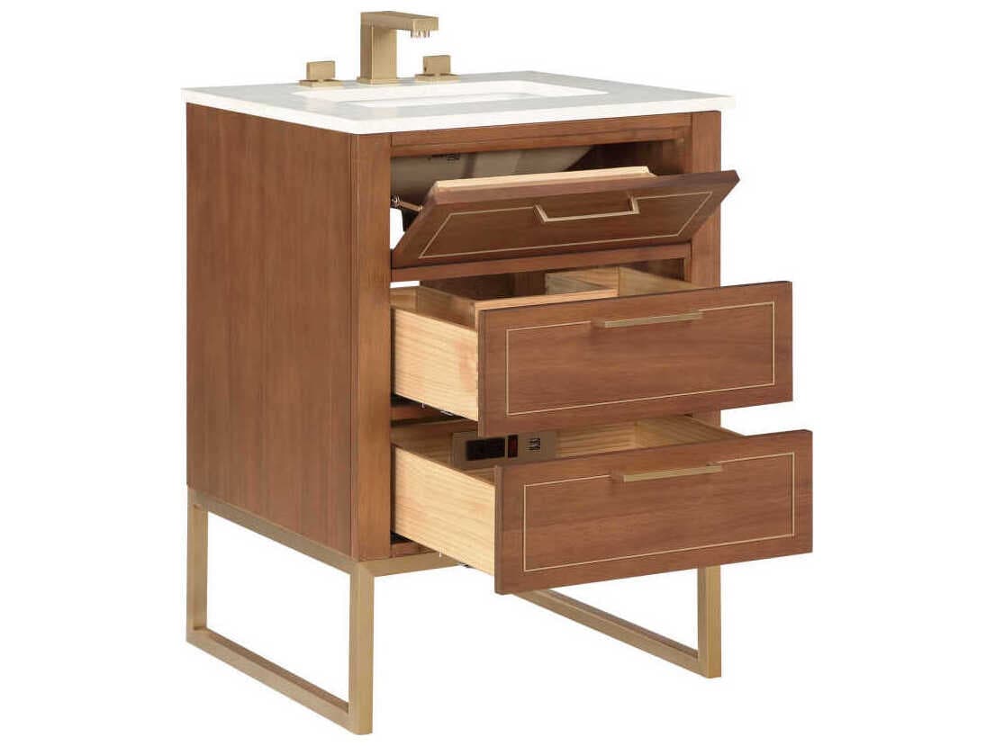 BEMMA Markham 24" Walnut Satin Brass Vanity