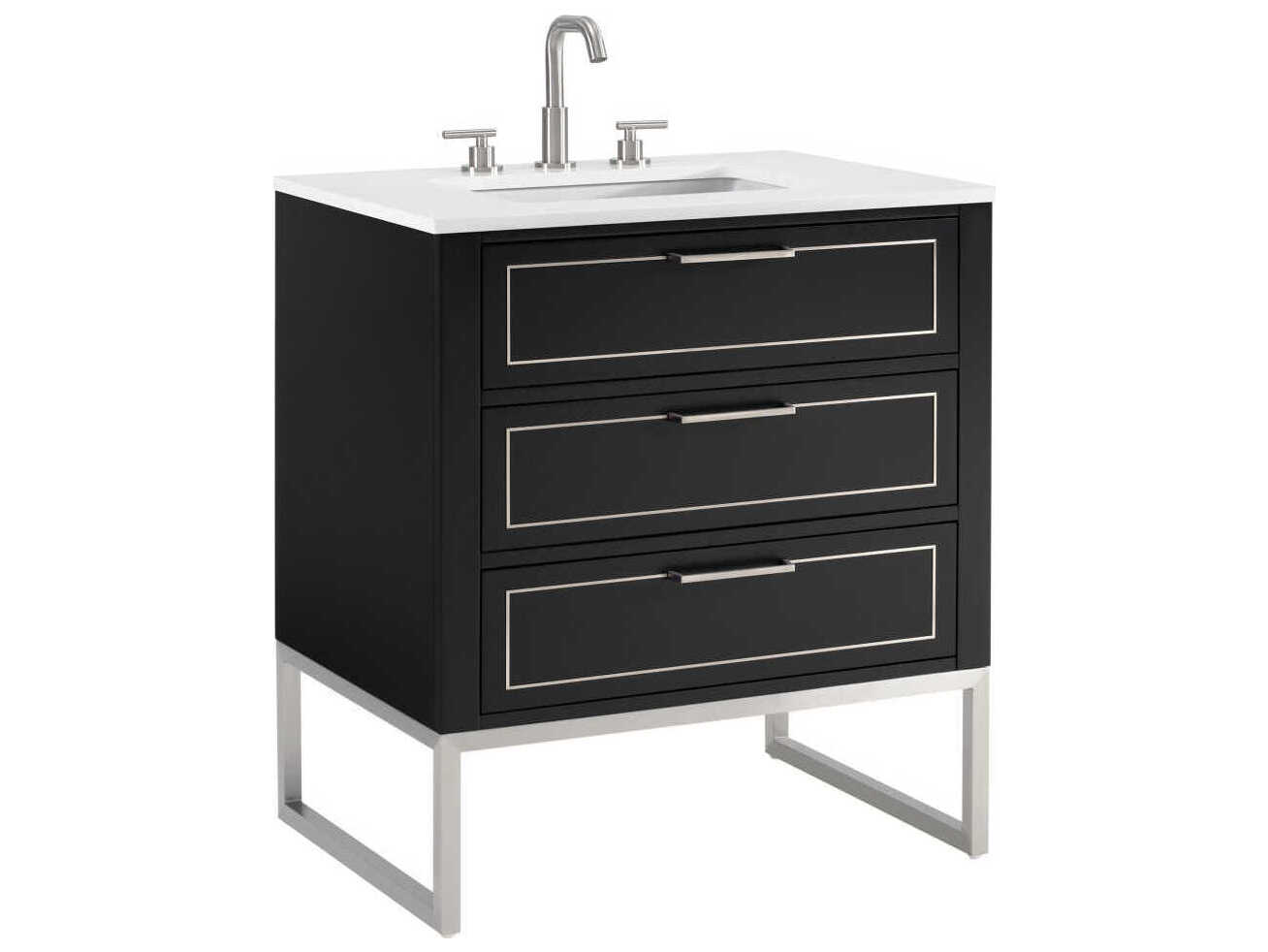 BEMMA Markham 30" Midnight Black Brushed Nickel Vanity