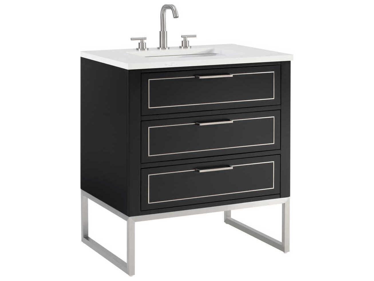 BEMMA Markham 30" Midnight Black Brushed Nickel Vanity