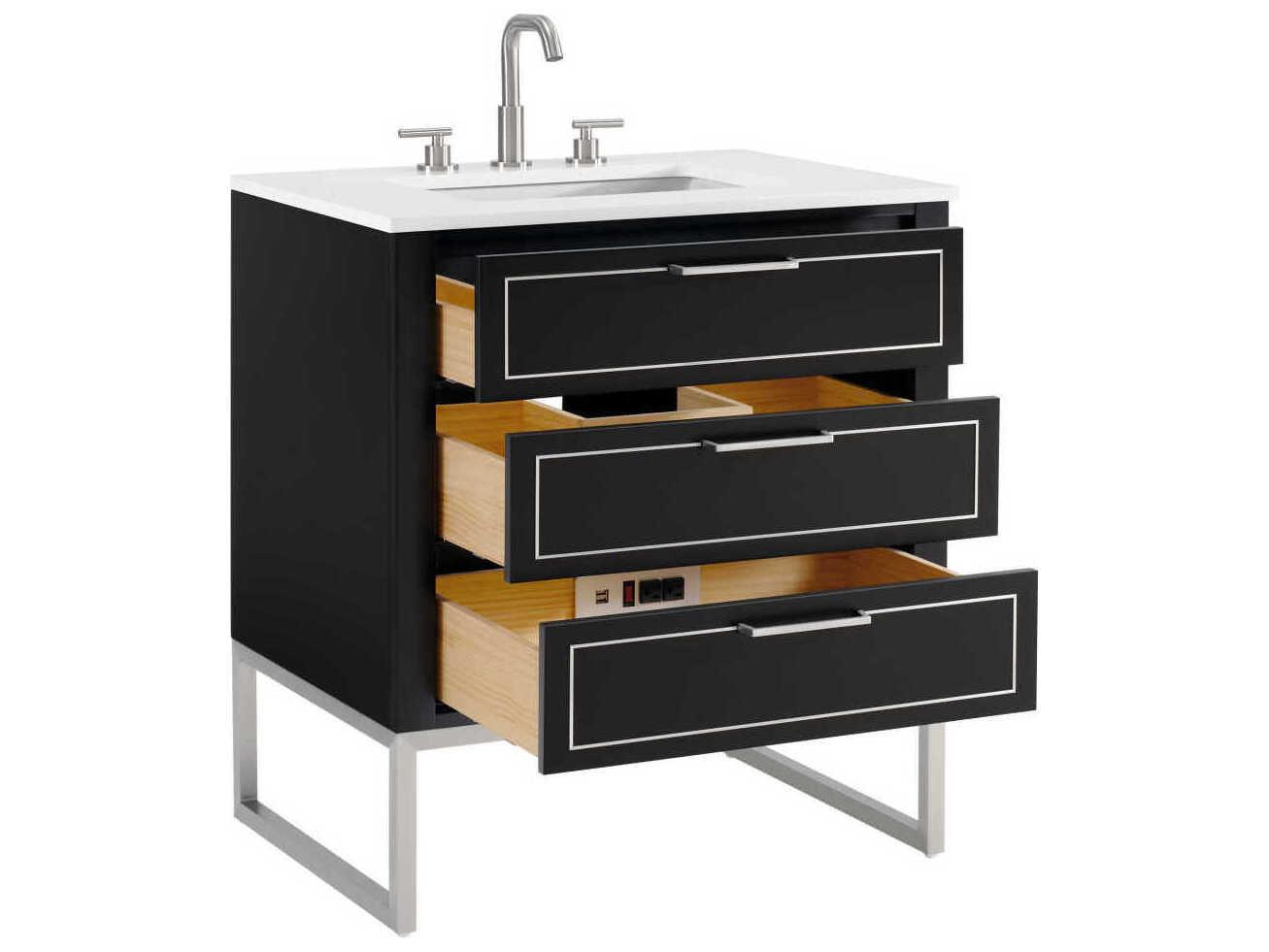 BEMMA Markham 30" Midnight Black Brushed Nickel Vanity