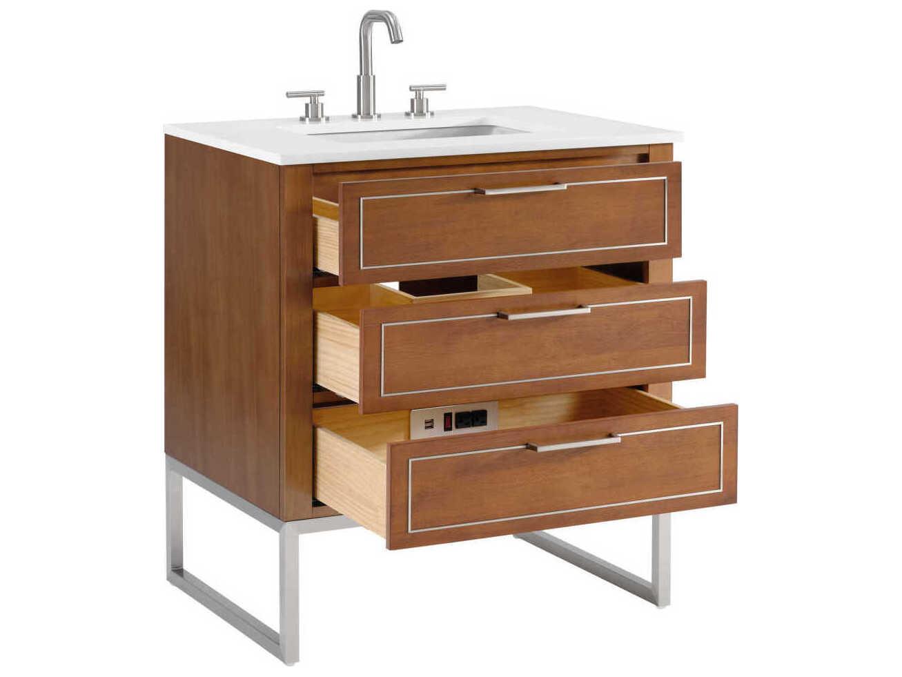BEMMA Markham 30" Walnut Brushed Nickel Vanity