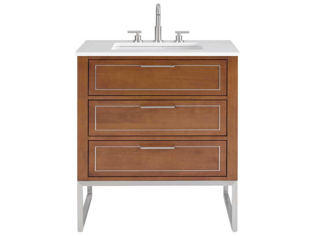 BEMMA Markham 30" Walnut Brushed Nickel Vanity