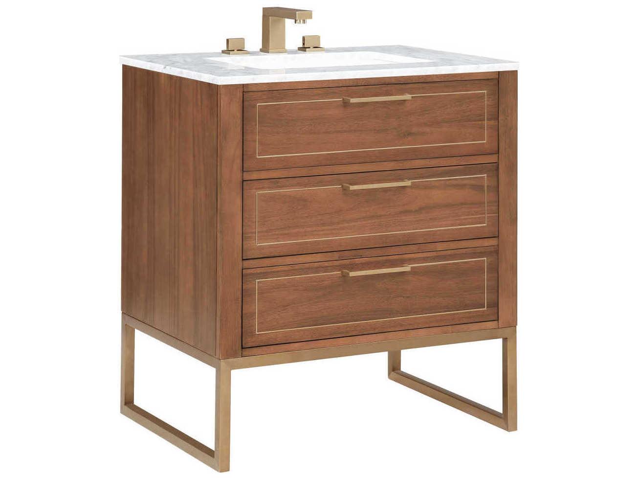 BEMMA Markham 30" Walnut Satin Brass Vanity