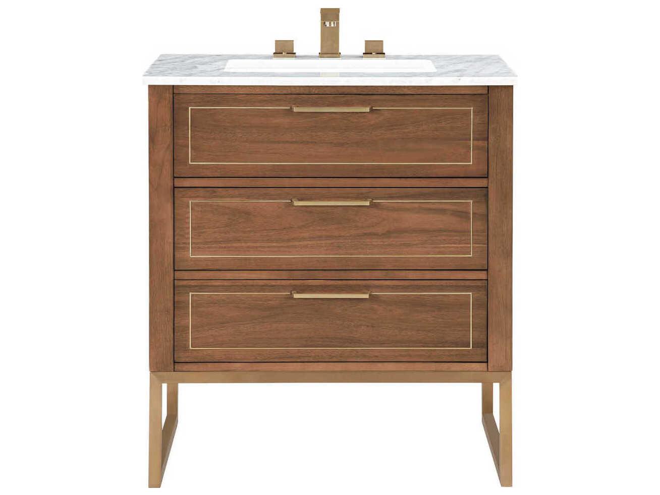 BEMMA Markham 30" Walnut Satin Brass Vanity