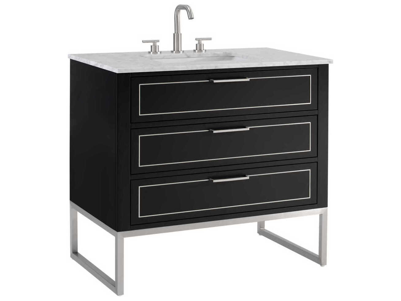 BEMMA Markham 36" Midnight Black Brushed Nickel Vanity