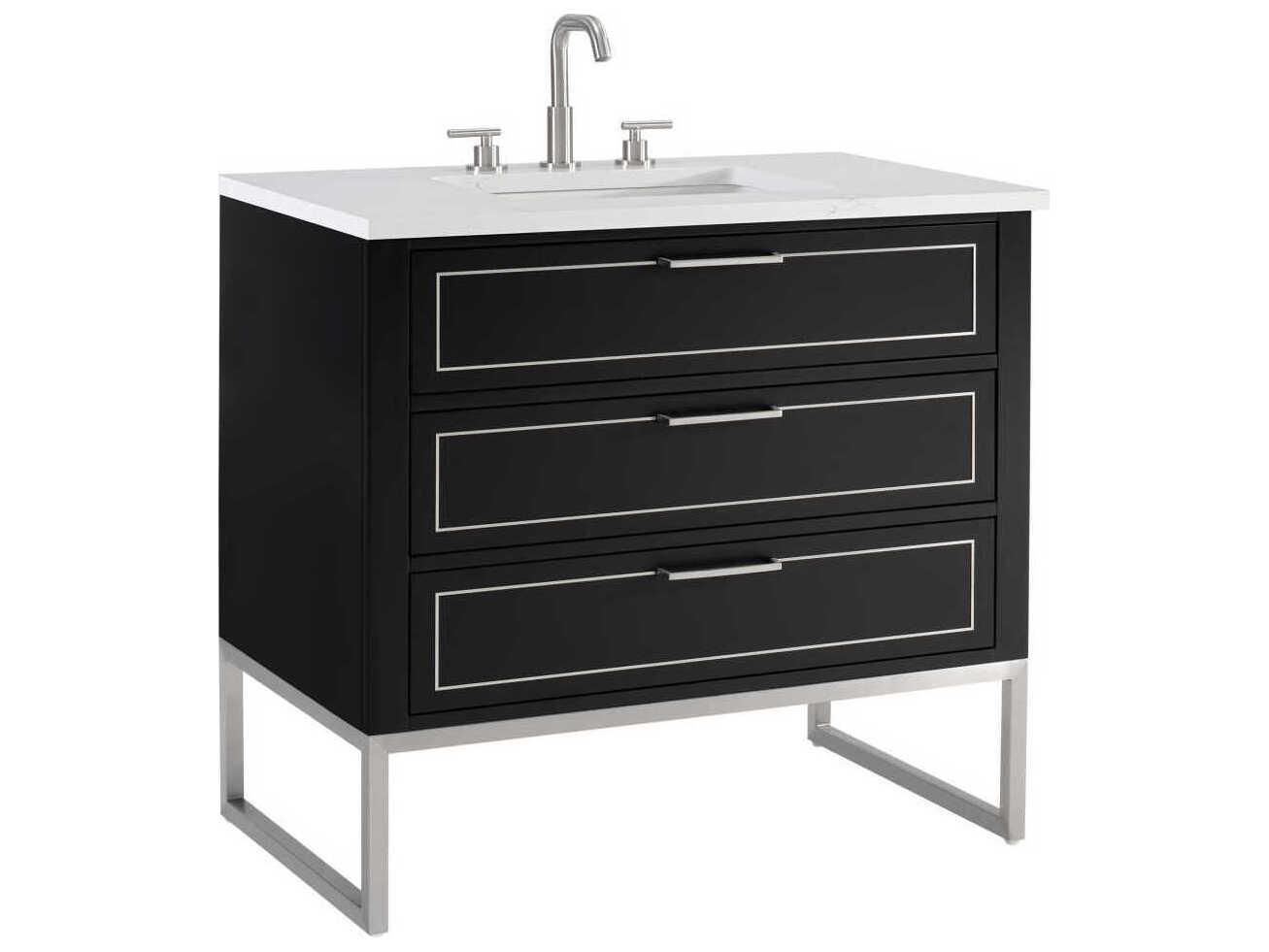 BEMMA Markham 36" Midnight Black Brushed Nickel Vanity