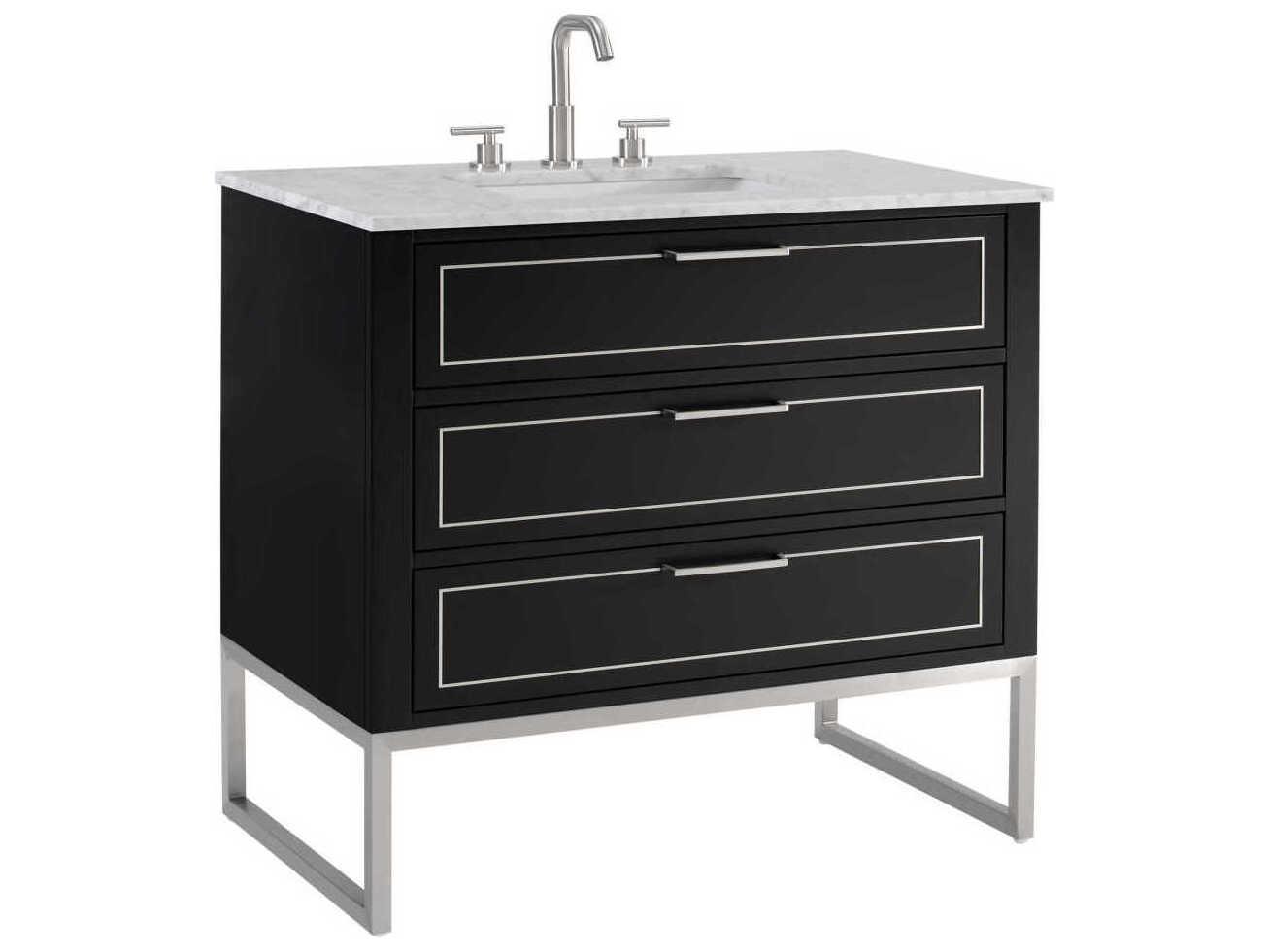 BEMMA Markham 36" Midnight Black Brushed Nickel Vanity