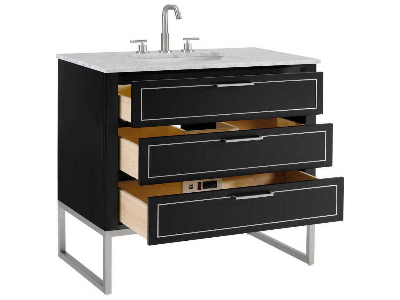 BEMMA Markham 36" Midnight Black Brushed Nickel Vanity