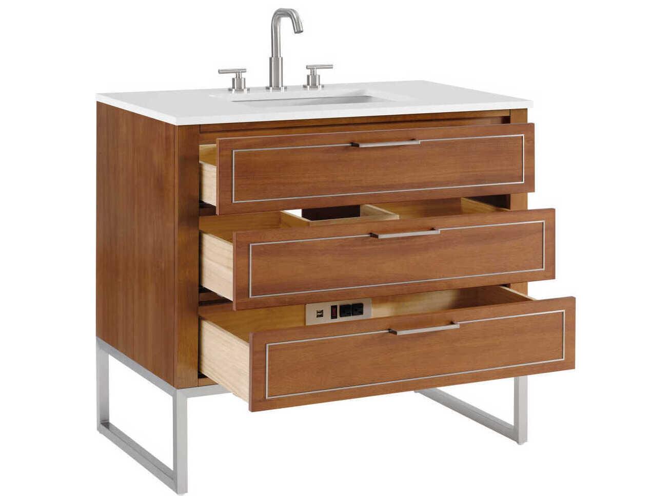 BEMMA Markham 36" Walnut Brushed Nickel Vanity