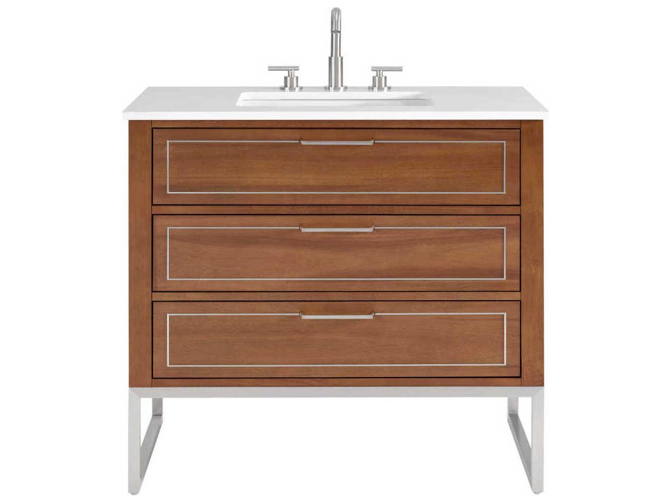 BEMMA Markham 36" Walnut Brushed Nickel Vanity
