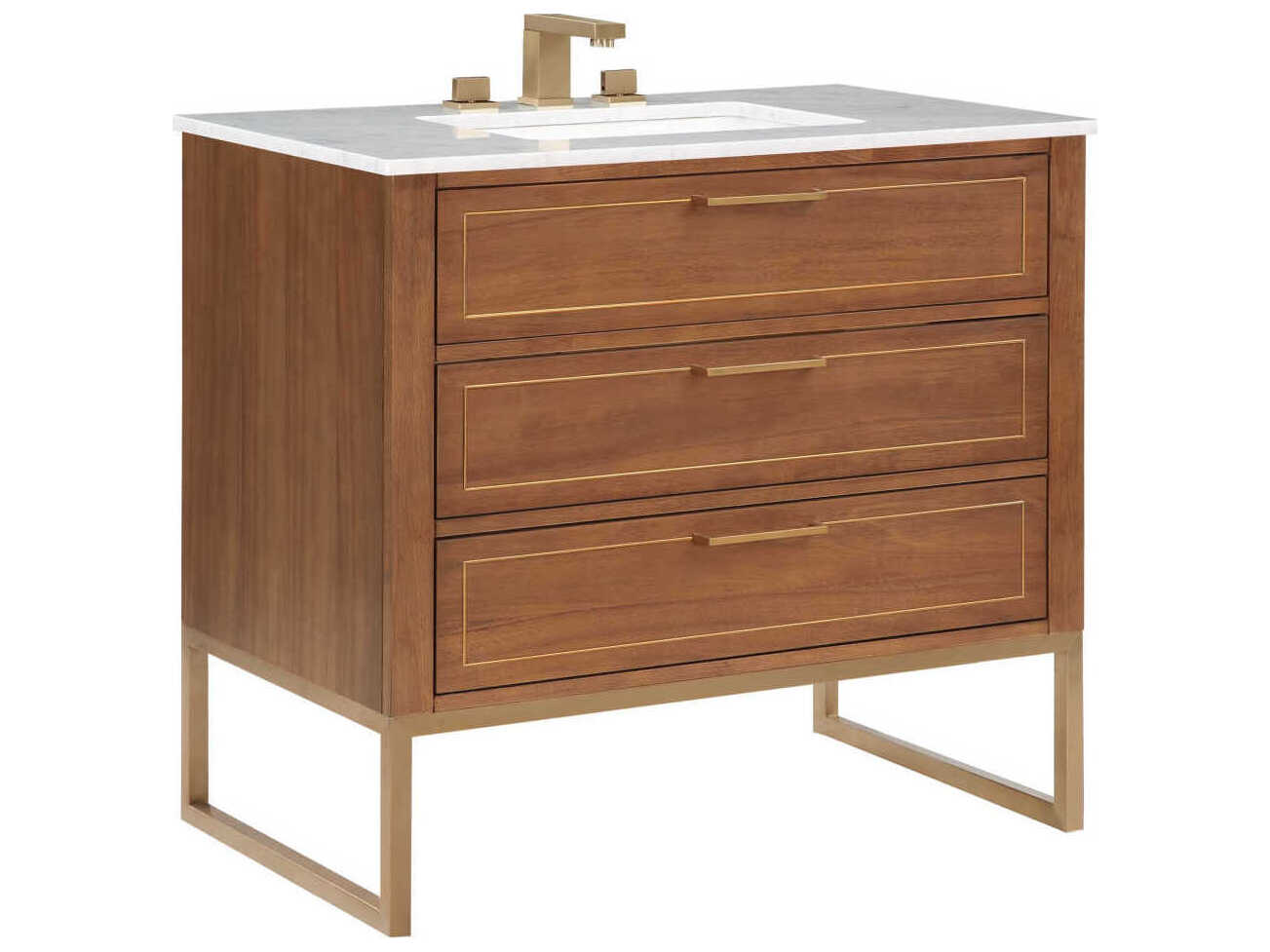 BEMMA Markham 36" Walnut Satin Brass Vanity