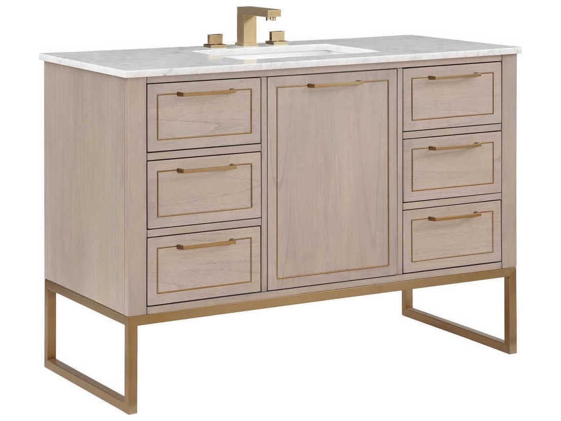 BEMMA Markham 48" Cashmere Grey Satin Brass Vanity