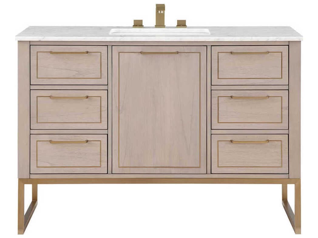 BEMMA Markham 48" Cashmere Grey Satin Brass Vanity