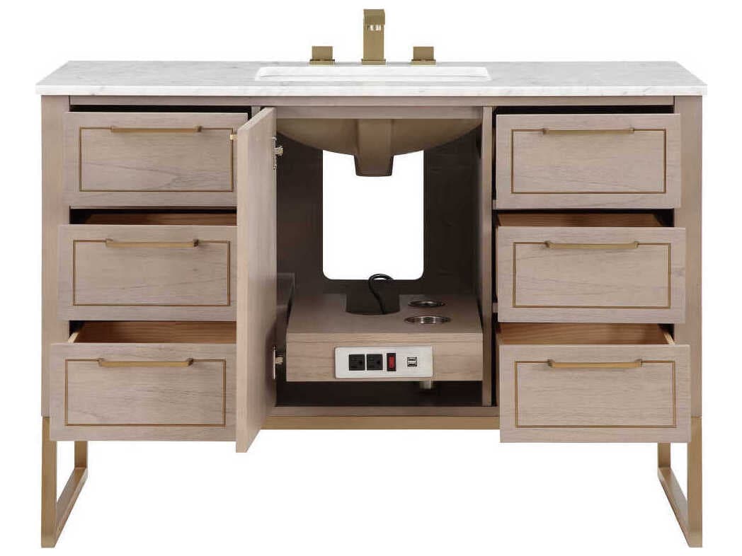 BEMMA Markham 48" Cashmere Grey Satin Brass Vanity