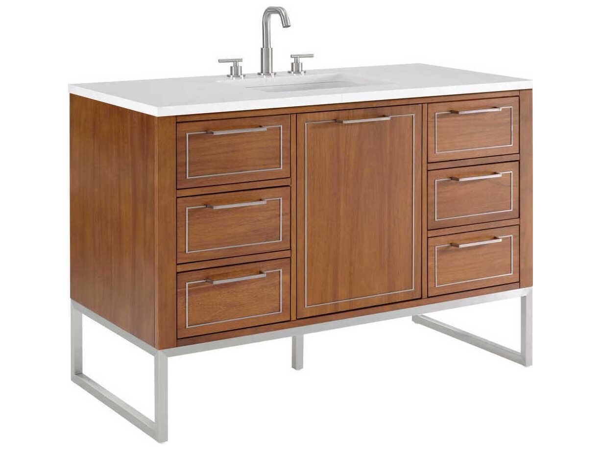 BEMMA Markham 48" Walnut Brushed Nickel Vanity