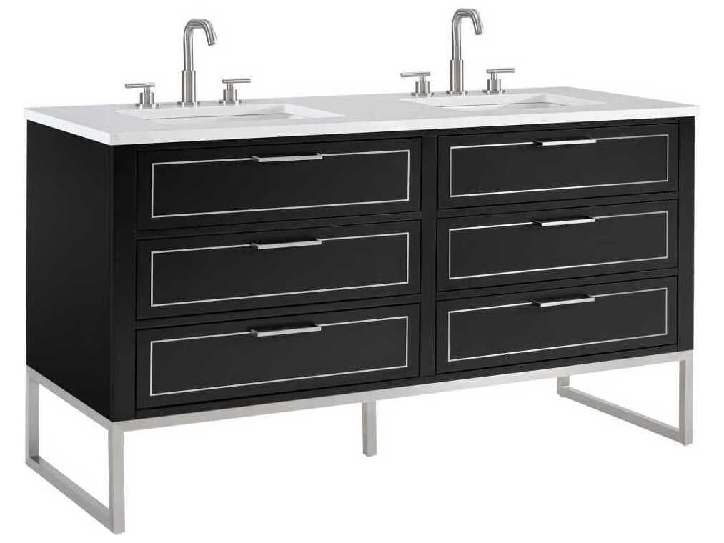 BEMMA Markham 60" Midnight Black Brushed Nickel Vanity