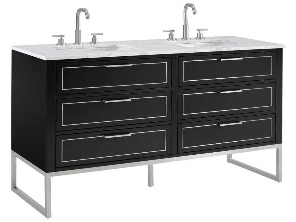 BEMMA Markham 60" Midnight Black Brushed Nickel Vanity
