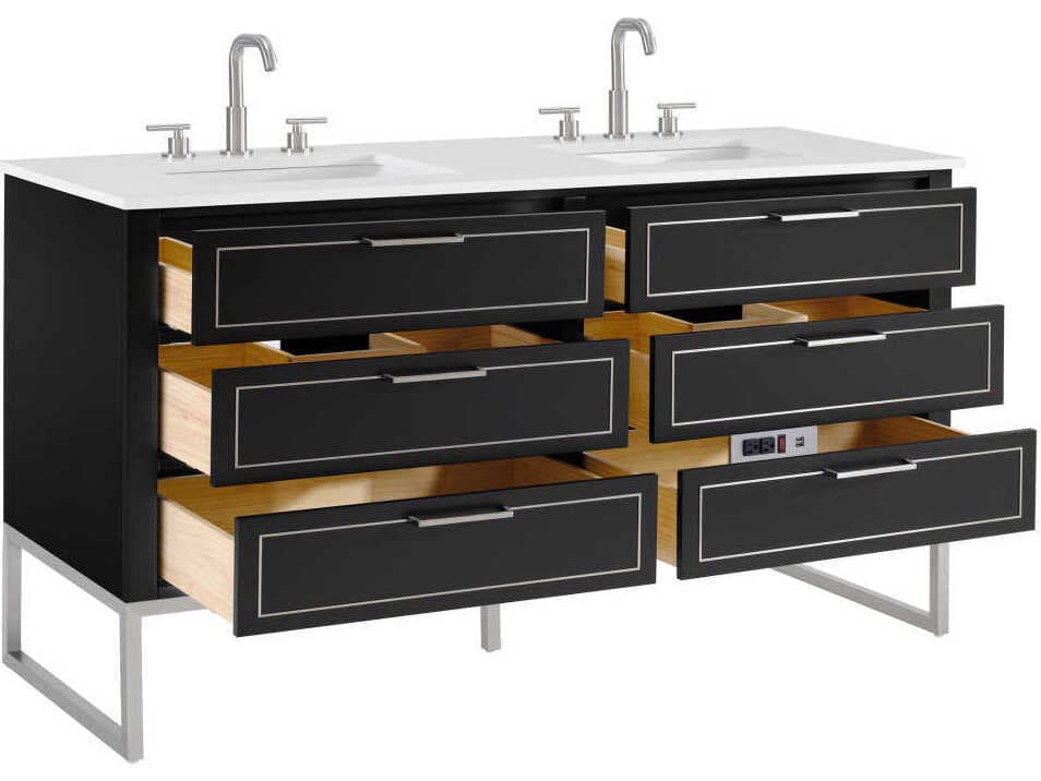 BEMMA Markham 60" Midnight Black Brushed Nickel Vanity