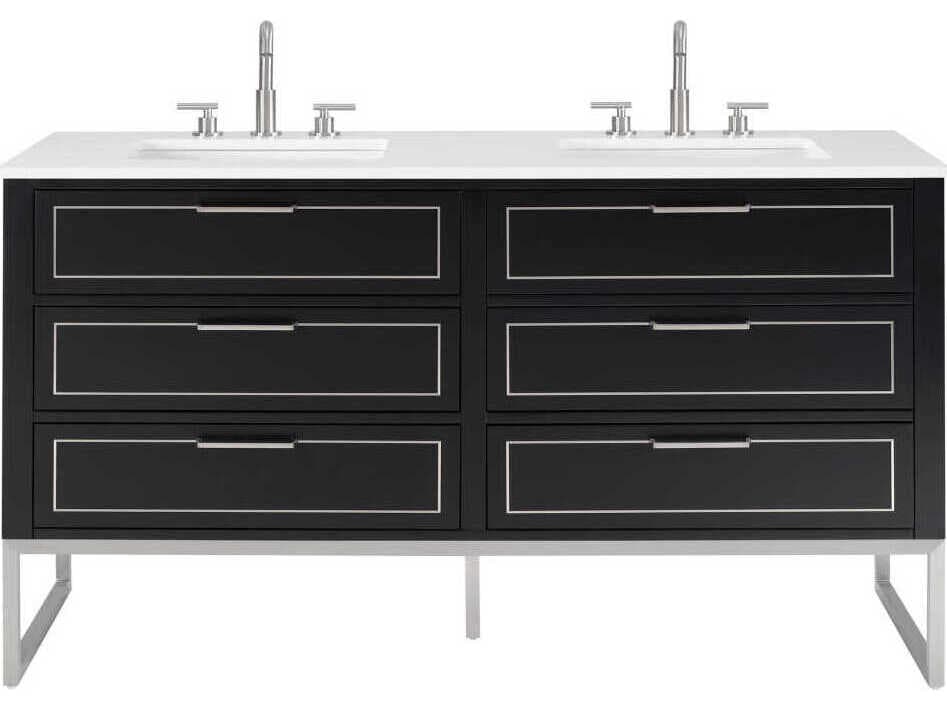 BEMMA Markham 60" Midnight Black Brushed Nickel Vanity