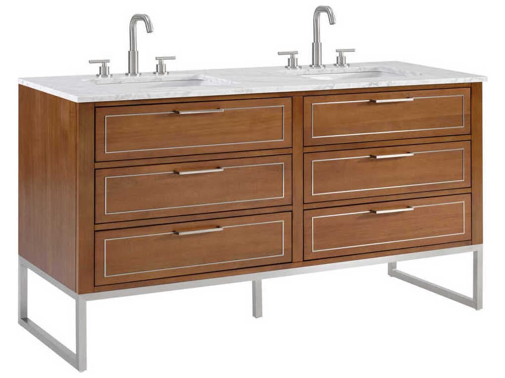BEMMA Markham 60" Walnut Brushed Nickel Vanity