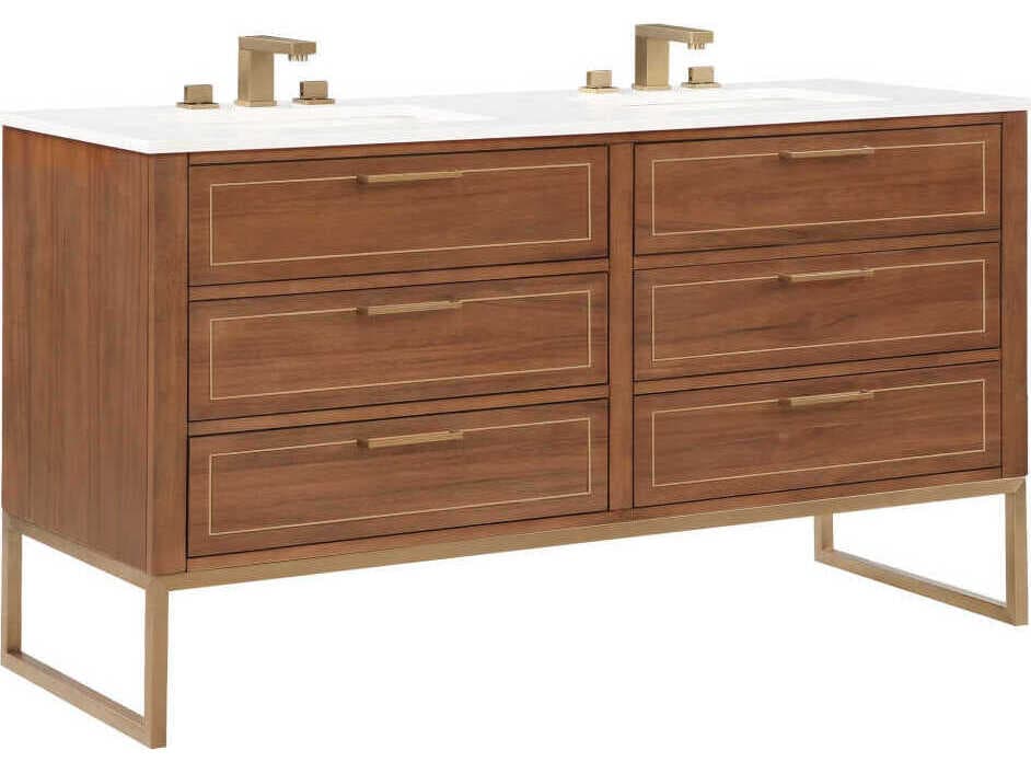 BEMMA Markham 60" Walnut Satin Brass Vanity