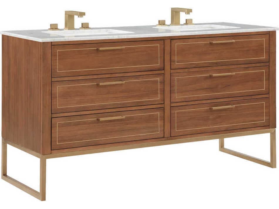 BEMMA Markham 60" Walnut Satin Brass Vanity