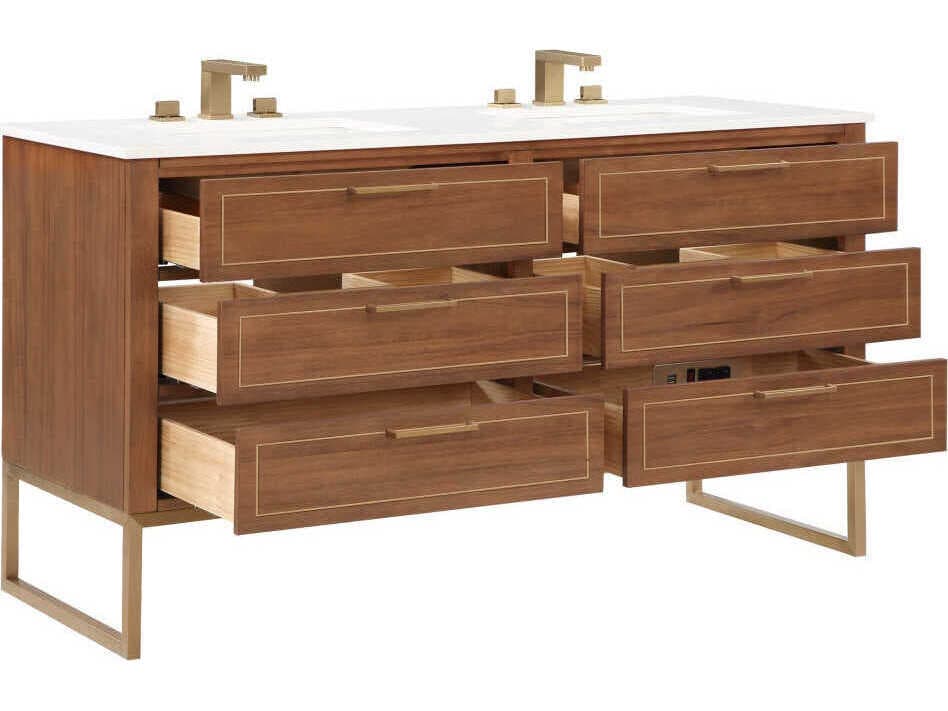 BEMMA Markham 60" Walnut Satin Brass Vanity