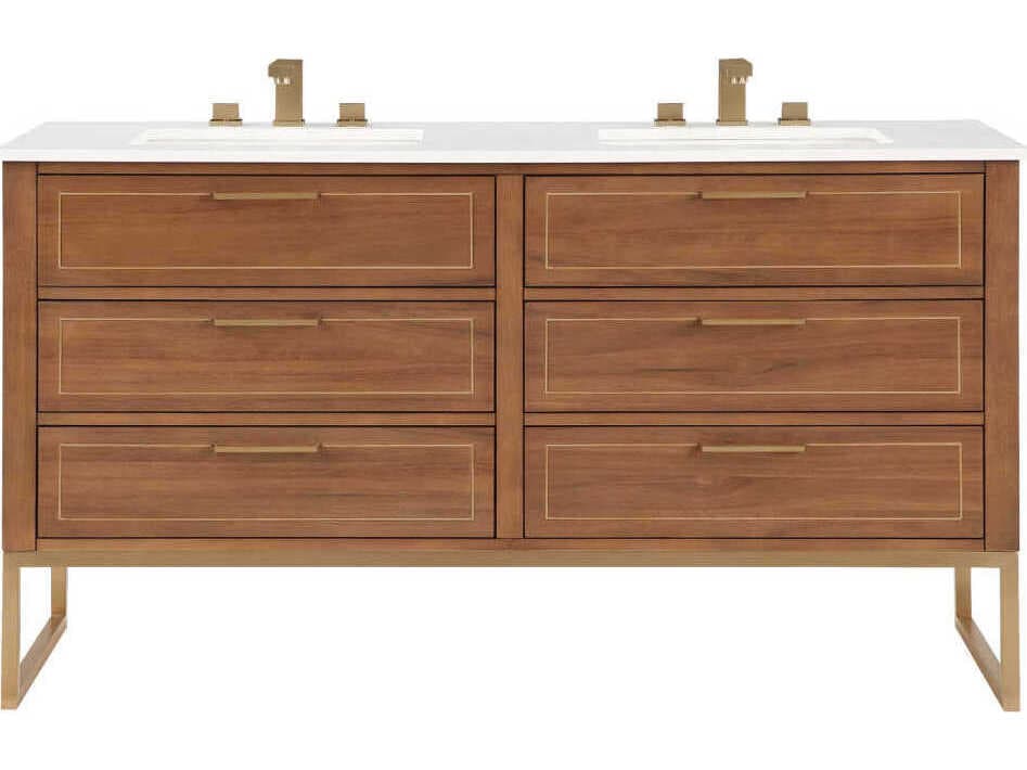 BEMMA Markham 60" Walnut Satin Brass Vanity