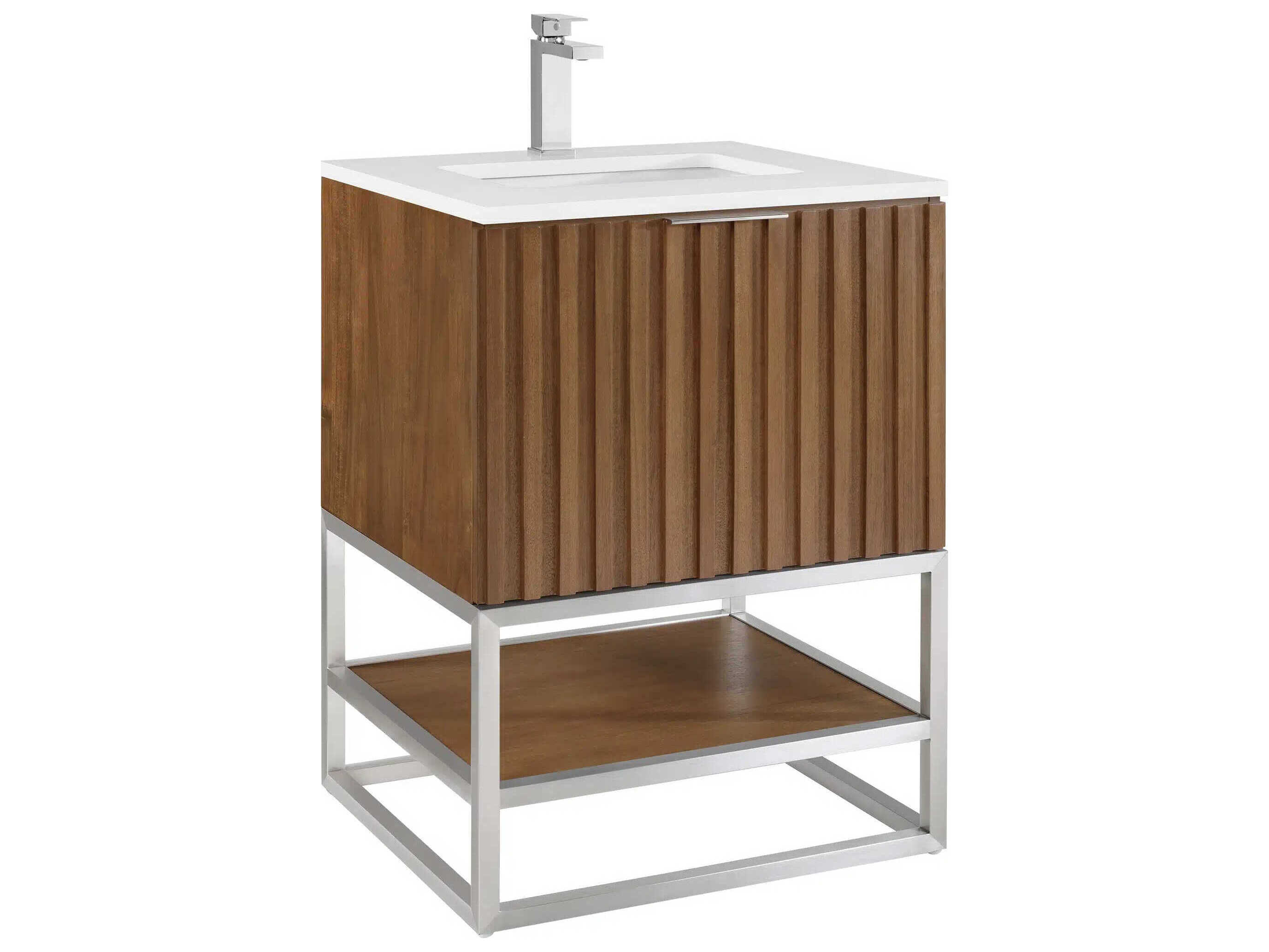 BEMMA Terra 24" Walnut Brushed Nickel Vanity