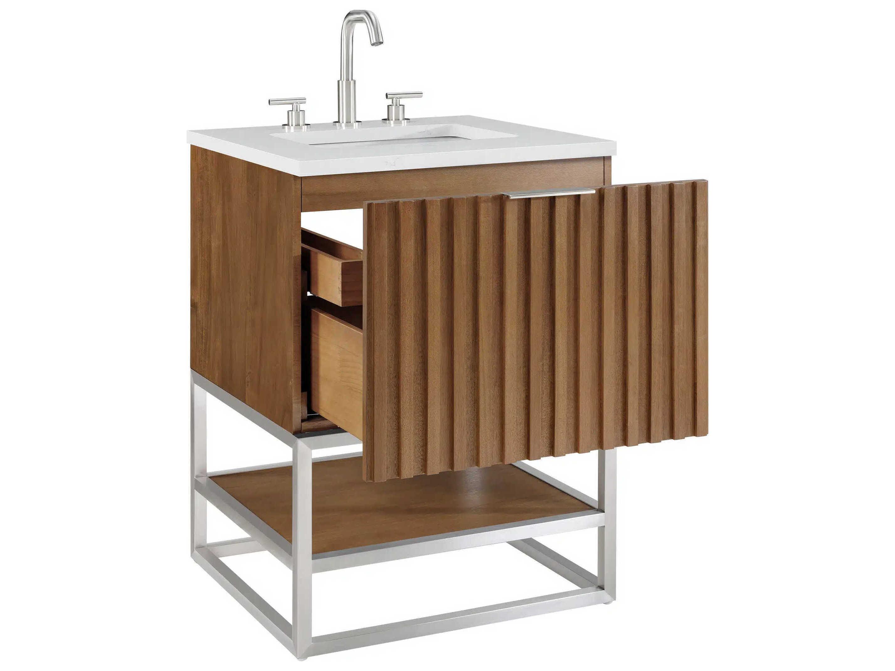 BEMMA Terra 24" Walnut Brushed Nickel Vanity