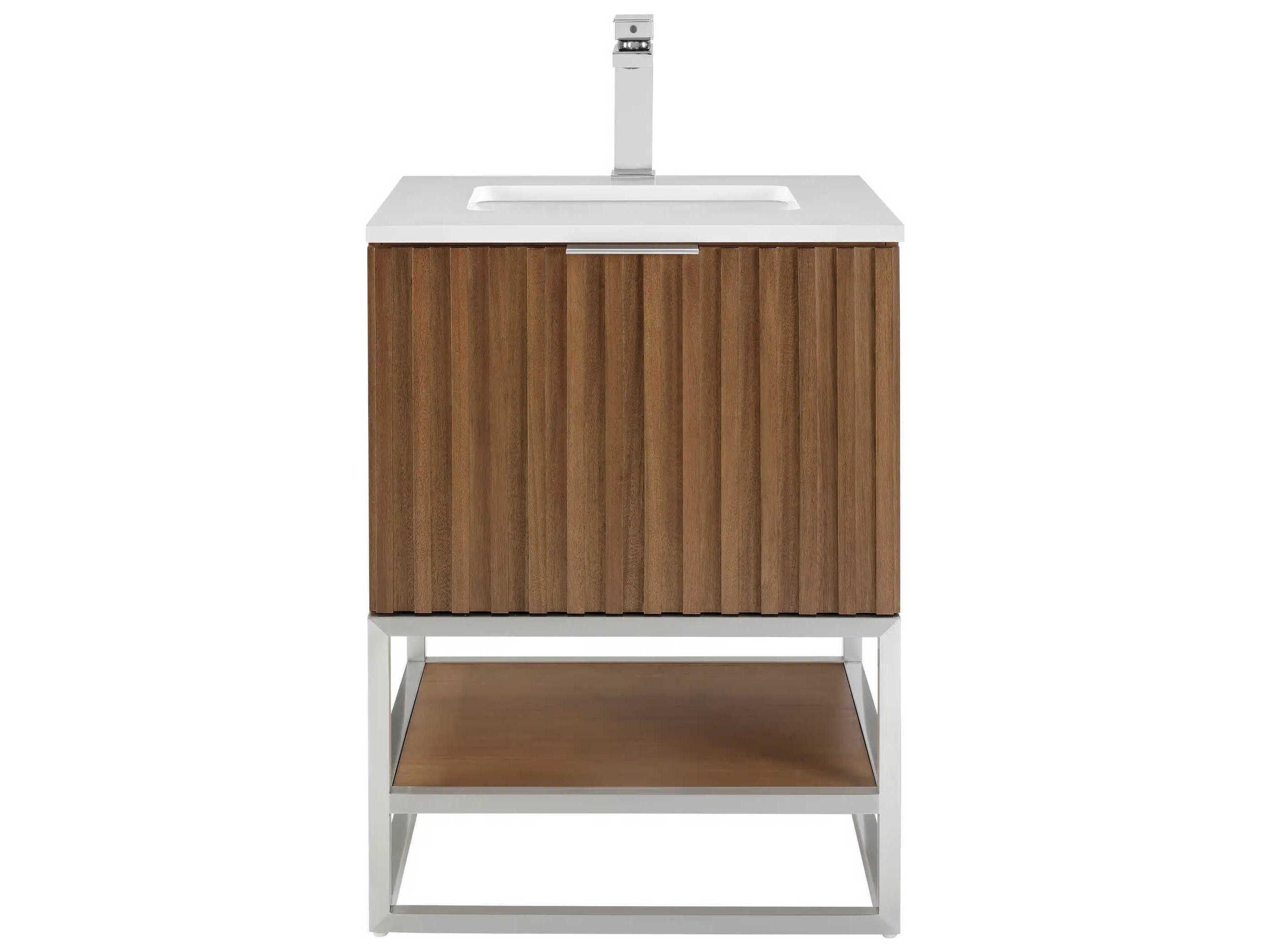 BEMMA Terra 24" Walnut Brushed Nickel Vanity