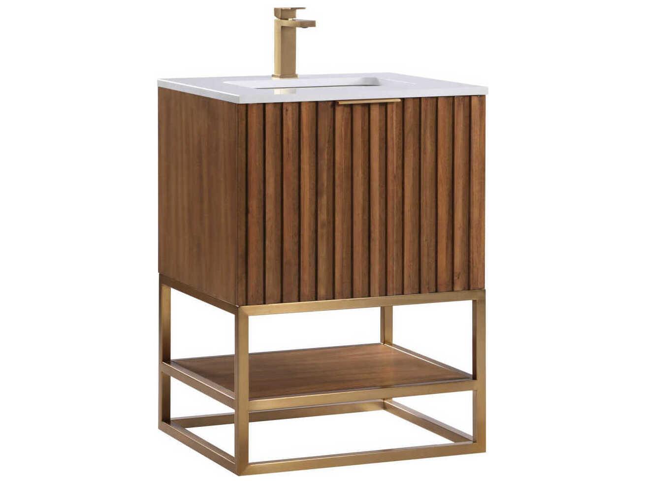 BEMMA Terra 24" Walnut Satin Brass Vanity