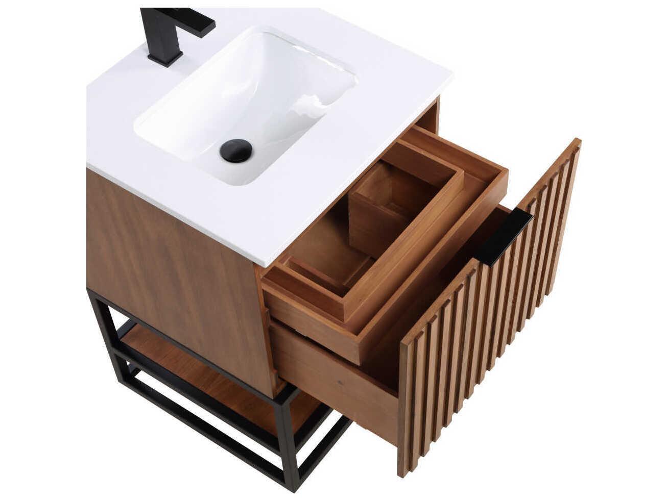 BEMMA Terra 24" Walnut Matte Black Vanity