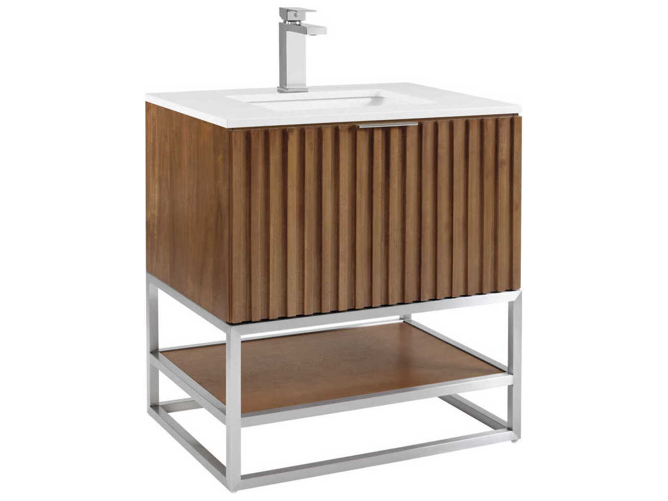 BEMMA Terra 30" Walnut Brushed Nickel Vanity