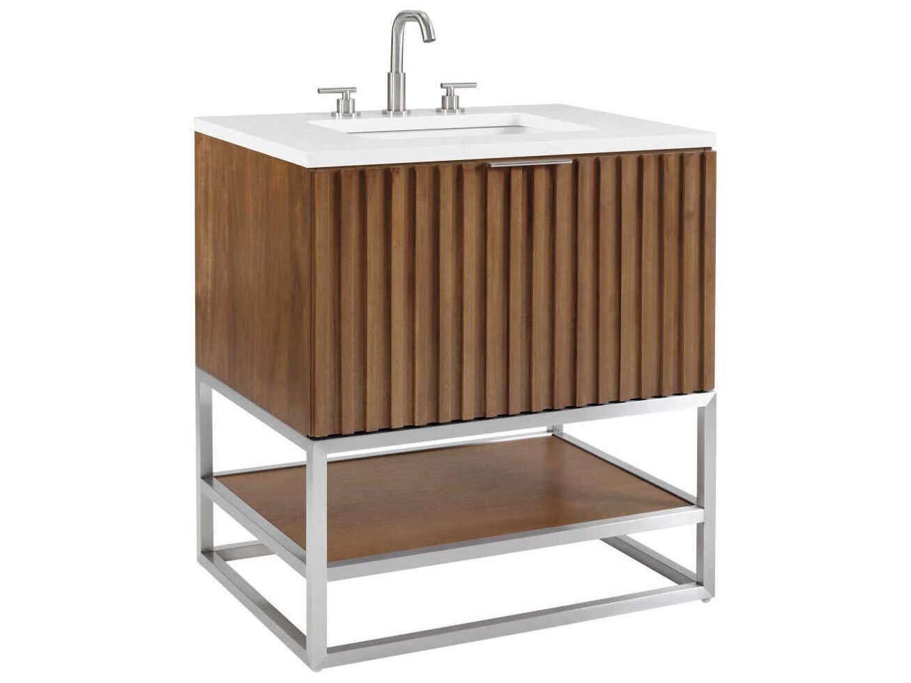 BEMMA Terra 30" Walnut Brushed Nickel Vanity