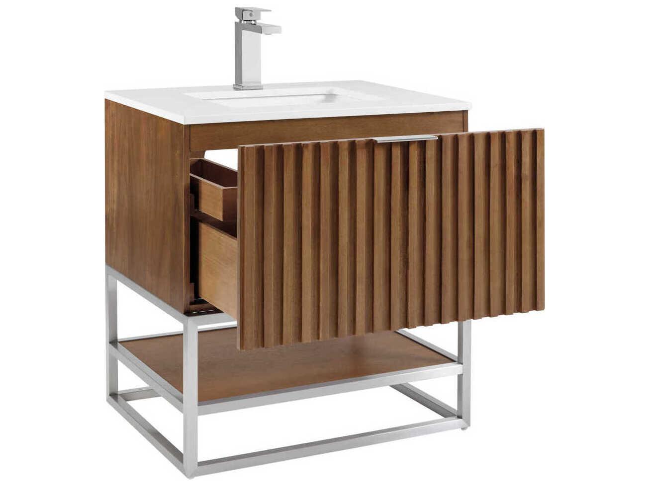 BEMMA Terra 30" Walnut Brushed Nickel Vanity