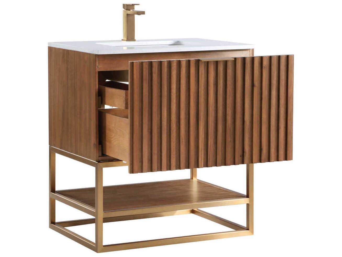 BEMMA Terra 30" Walnut Satin Brass Vanity