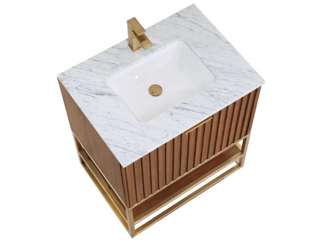 BEMMA Terra 30" Walnut Satin Brass Vanity