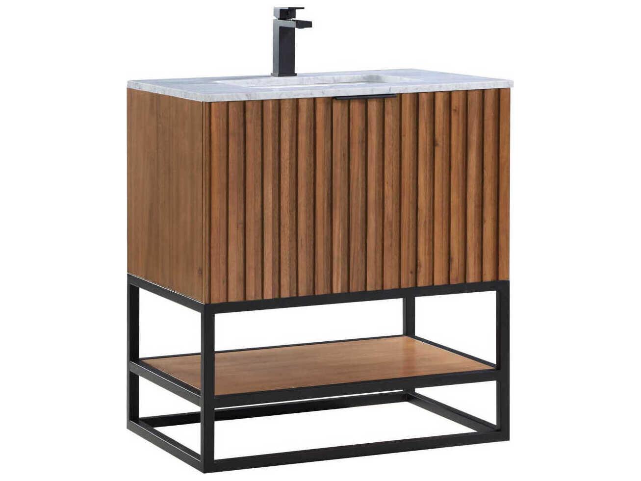 BEMMA Terra 30" Walnut Matte Black Vanity
