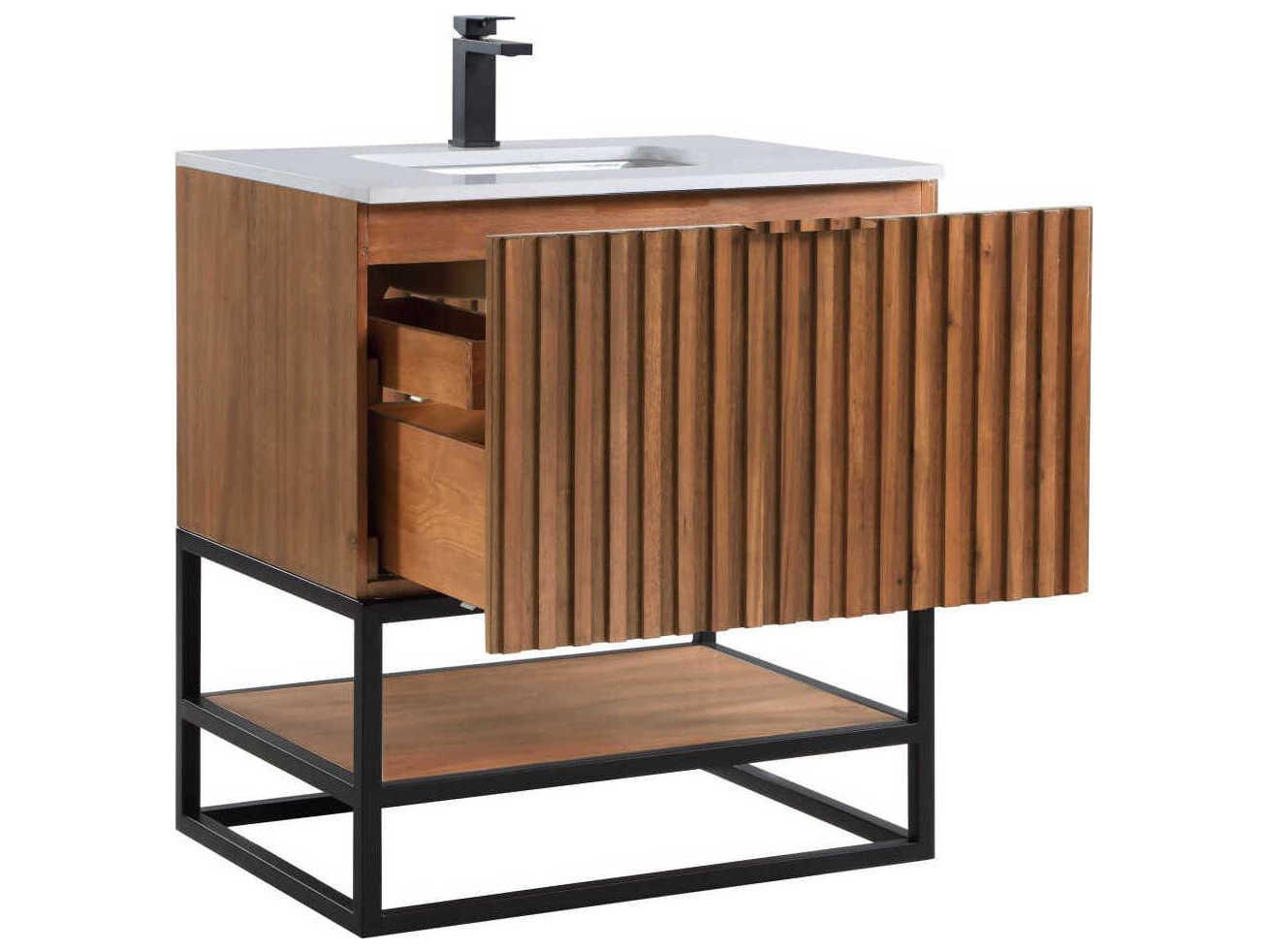 BEMMA Terra 30" Walnut Matte Black Vanity